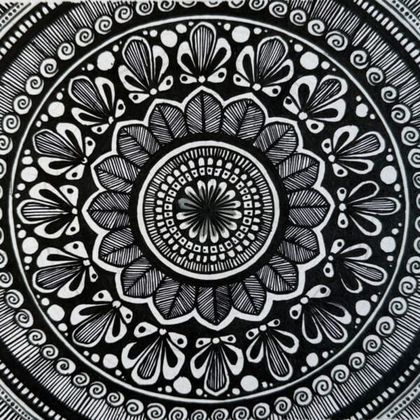 Creative Black And White Mandala Art